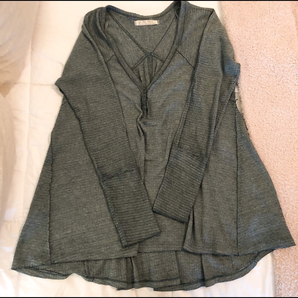Free People V neck Henley